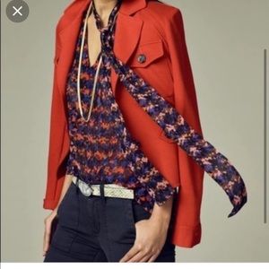 CAbi Abstract Houndstooth Sheer Black Top #3428 Size Med